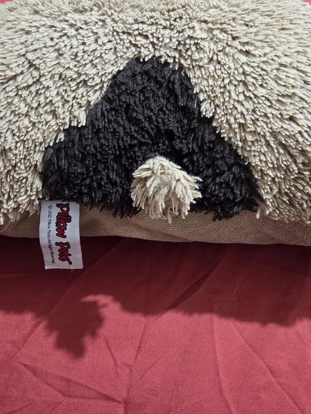 Plush Beige Dog-Shaped Pet Pillow